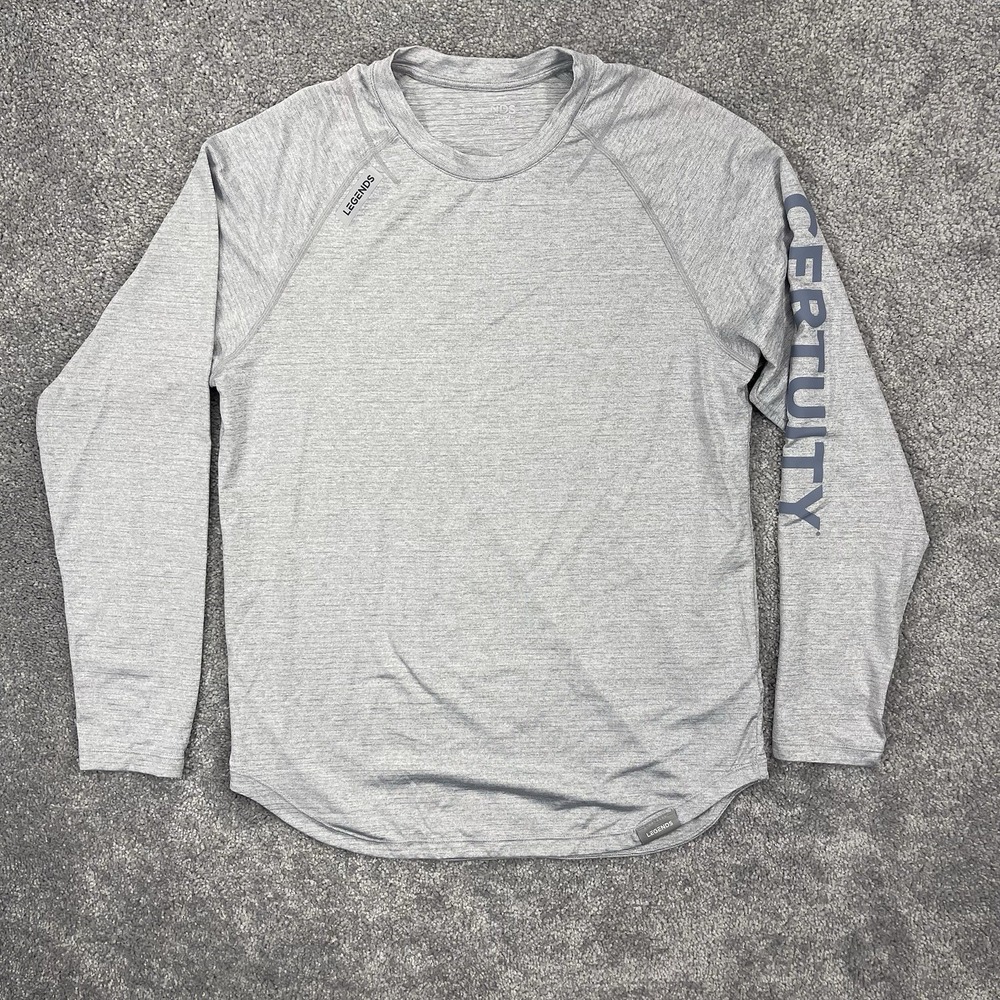Legends Shirt Mens Medium Gray Enzo Long Sleeve Athletic Performance Gym